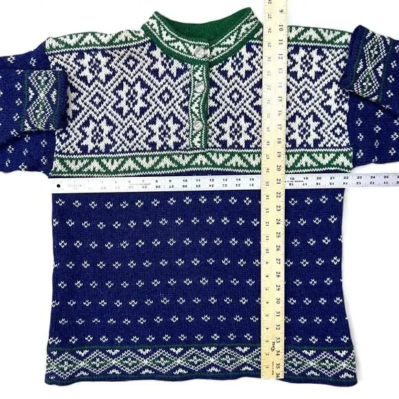 Vintage LL Bean Nordic Fair Isle Pattern Ski Holiday Sweater Christmas Knit USA - Picture 10 of 10